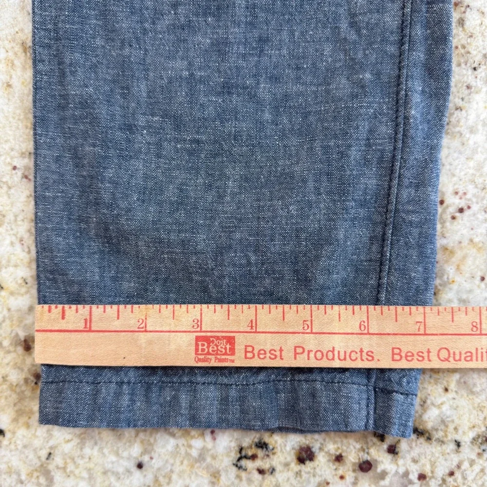 Levi Strauss Mens Blue Linen Cotton Blend Chambray Chino Trousers Pants 34x31